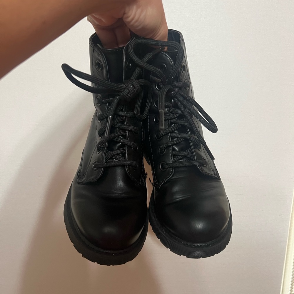 Black combat boot - girls size 12
